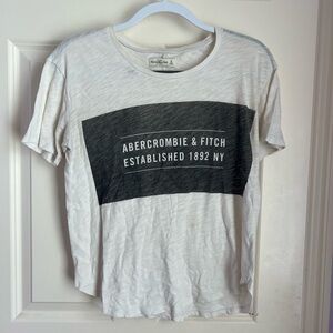 Abercrombie & Fitch Classic White and Gray Tee